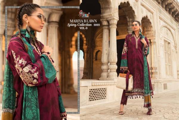Shree Mariya B Lawn Spring 2022 Vol 3 Fancy Festive Wear Pakistani Salwar Kameez Collection